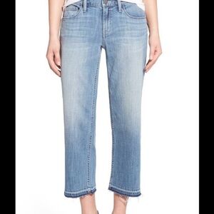 Treasure & Bond Mid-rise Wide Leg Cropped Unfinished Ankle Jeans Sz 26